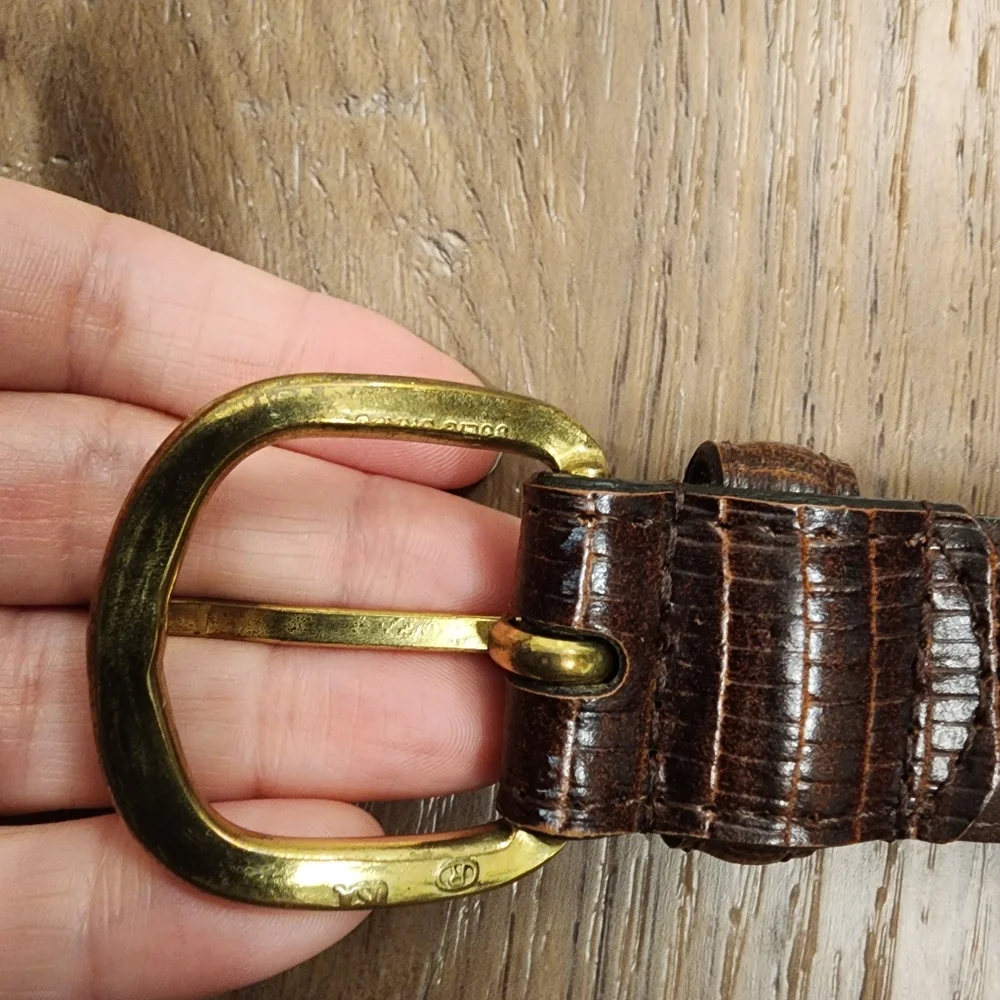 Men's Brown Belt Full Grain Leather Handcrafted USA Solid Brass Buckle size 30